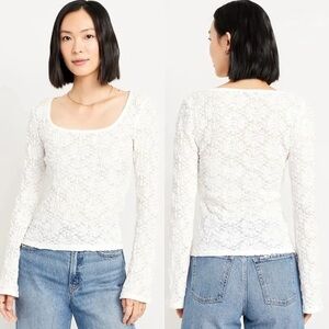 Old Navy Textured Lace Scoop-Neck Top
